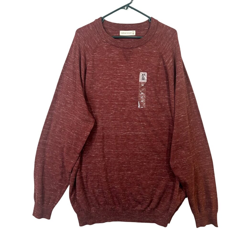 Mutual Weave Burgundy Crewneck Sweatshirt 2XLT Big & Tall Cotton Blend NWT
